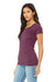 Bella + Canvas BC8413/8413 Womens Short Sleeve Crewneck T-Shirt Maroon Model 3Q