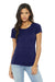 Bella + Canvas BC8413/B8413/8413 Womens Short Sleeve Crewneck T-Shirt Navy Blue Model Front