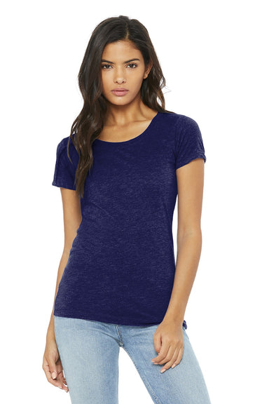 Bella + Canvas BC8413/8413 Womens Short Sleeve Crewneck T-Shirt Navy Blue Model Front