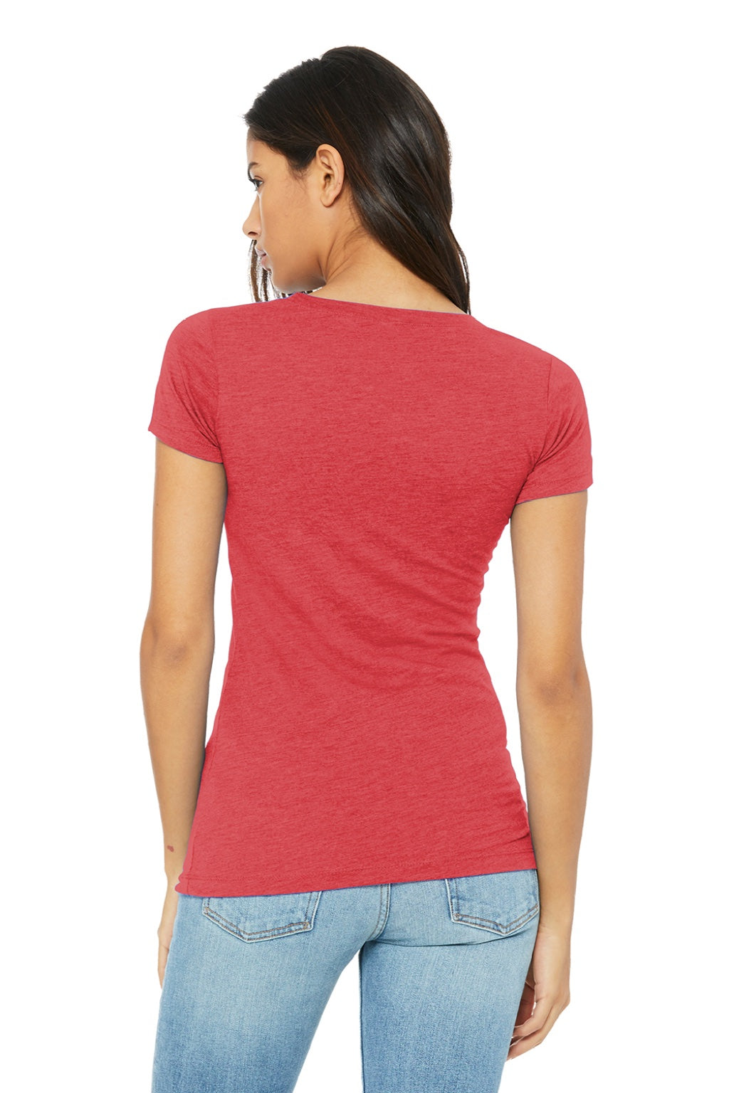 Bella + Canvas BC8413/8413 Womens Short Sleeve Crewneck T-Shirt Red Model Back