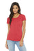 Bella + Canvas BC8413/8413 Womens Short Sleeve Crewneck T-Shirt Red Model Front
