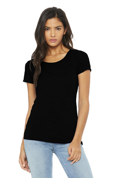 Bella + Canvas BC8413/8413 Womens Short Sleeve Crewneck T-Shirt Solid Black Model Front