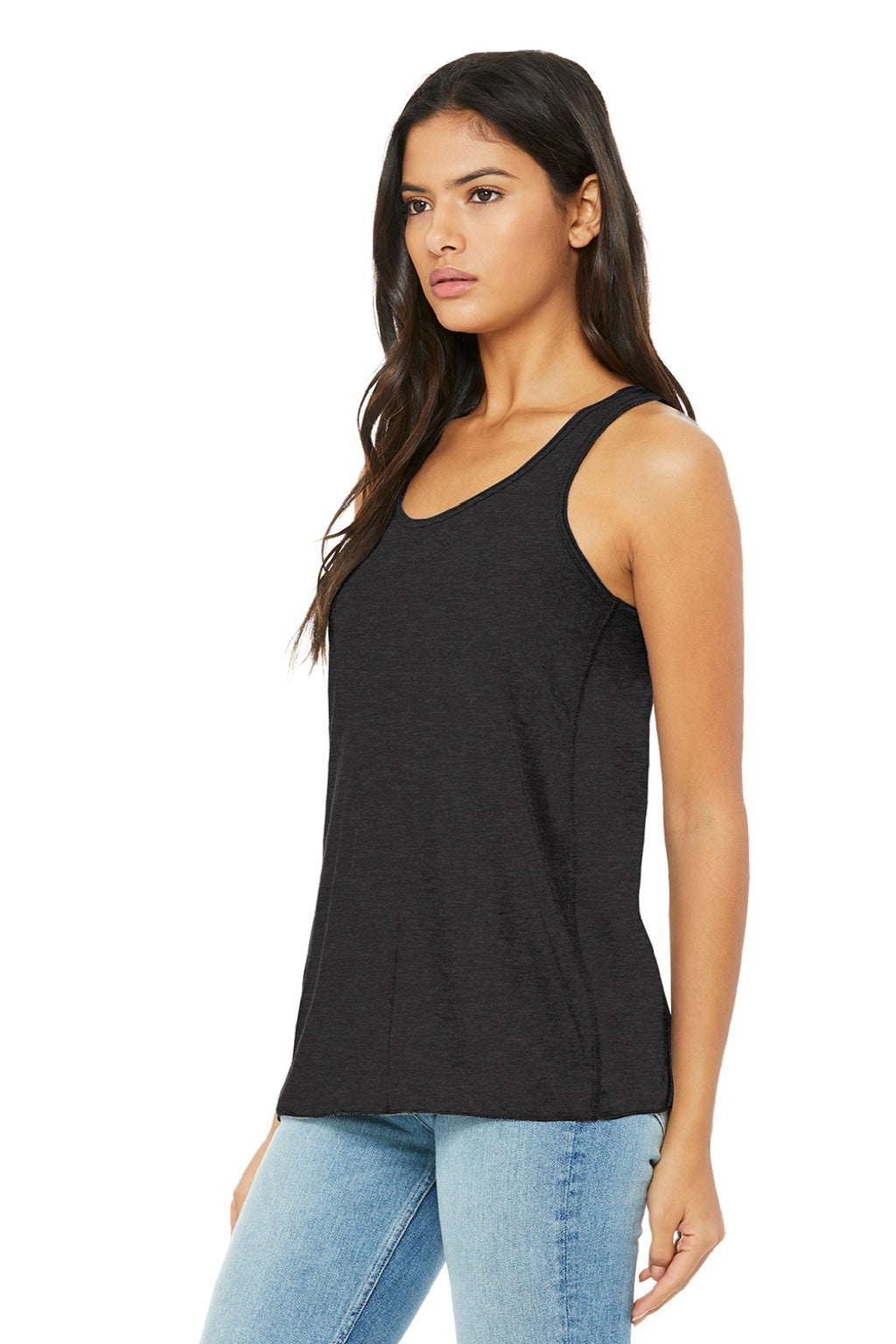 Bella + Canvas BC8800/8800 Womens Flowy Tank Top Heather Black Model 3Q