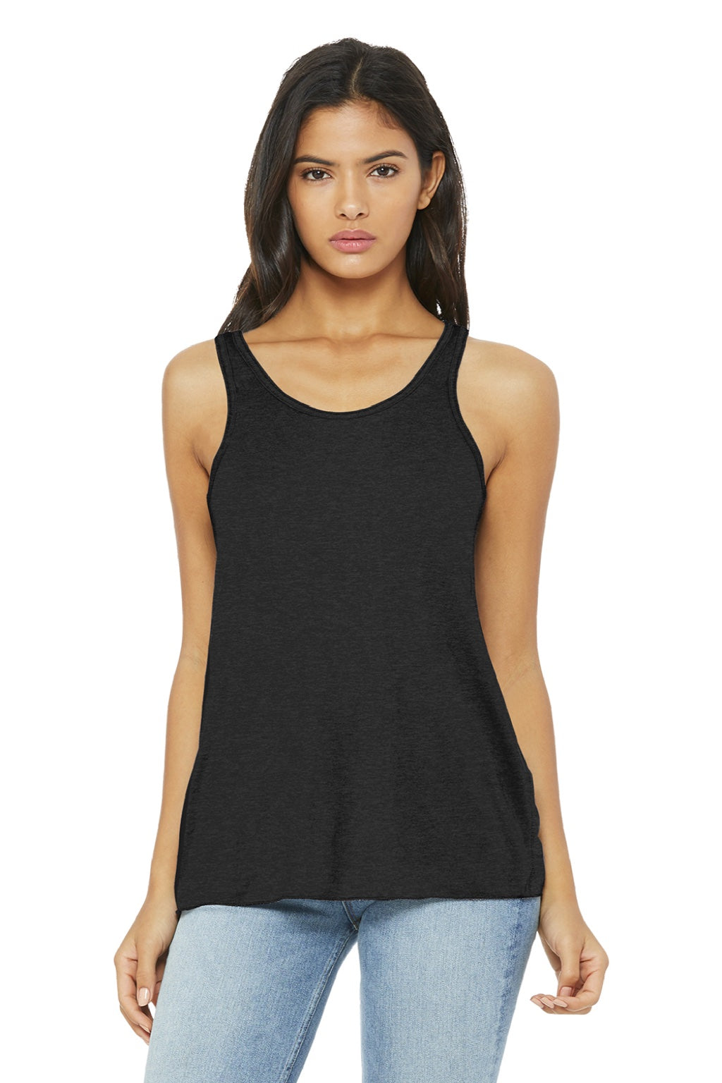 Bella + Canvas BC8800/8800 Womens Flowy Tank Top Heather Black Model Front