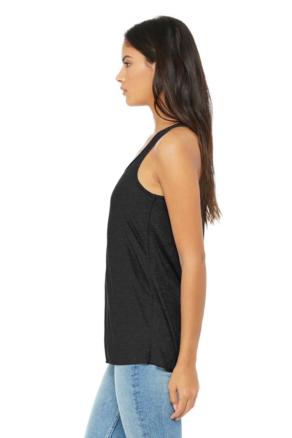 Bella + Canvas BC8800/8800 Womens Flowy Tank Top Heather Black Model Side