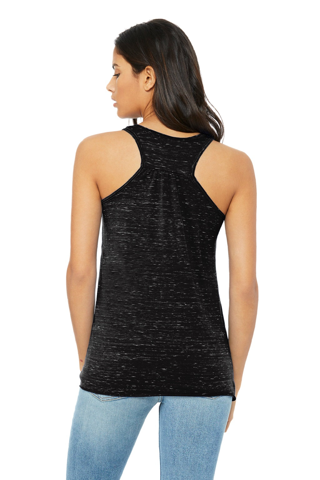Bella + Canvas BC8800/8800 Womens Flowy Tank Top Black Marble Model Back