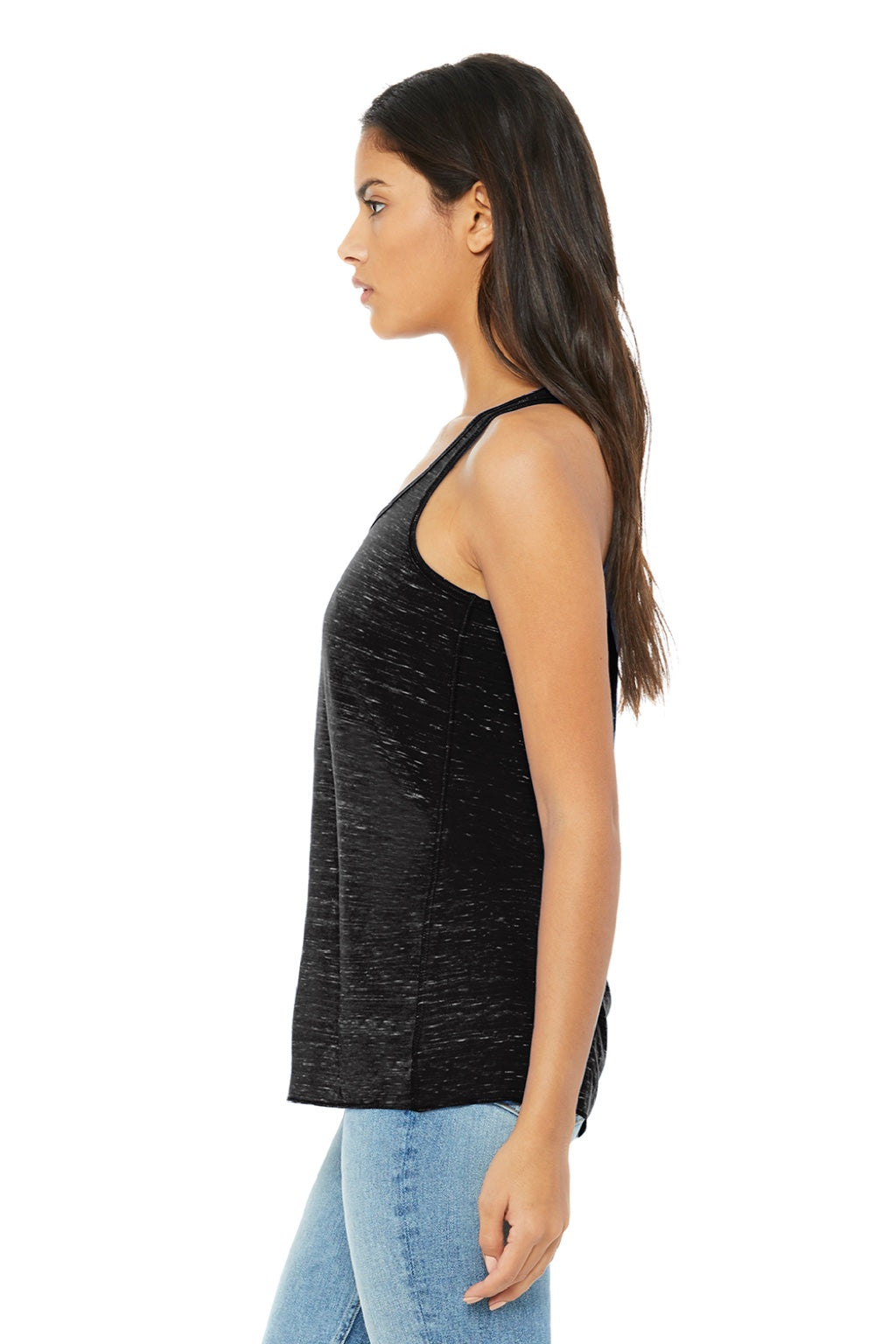 Bella + Canvas BC8800/8800 Womens Flowy Tank Top Black Marble Model Side