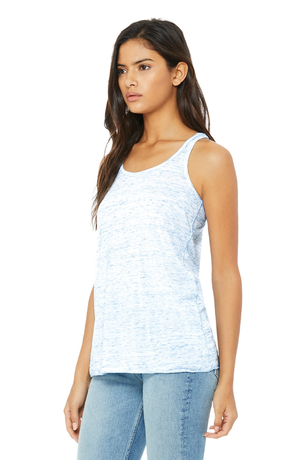 Bella + Canvas BC8800/8800 Womens Flowy Tank Top Blue Marble Model 3Q