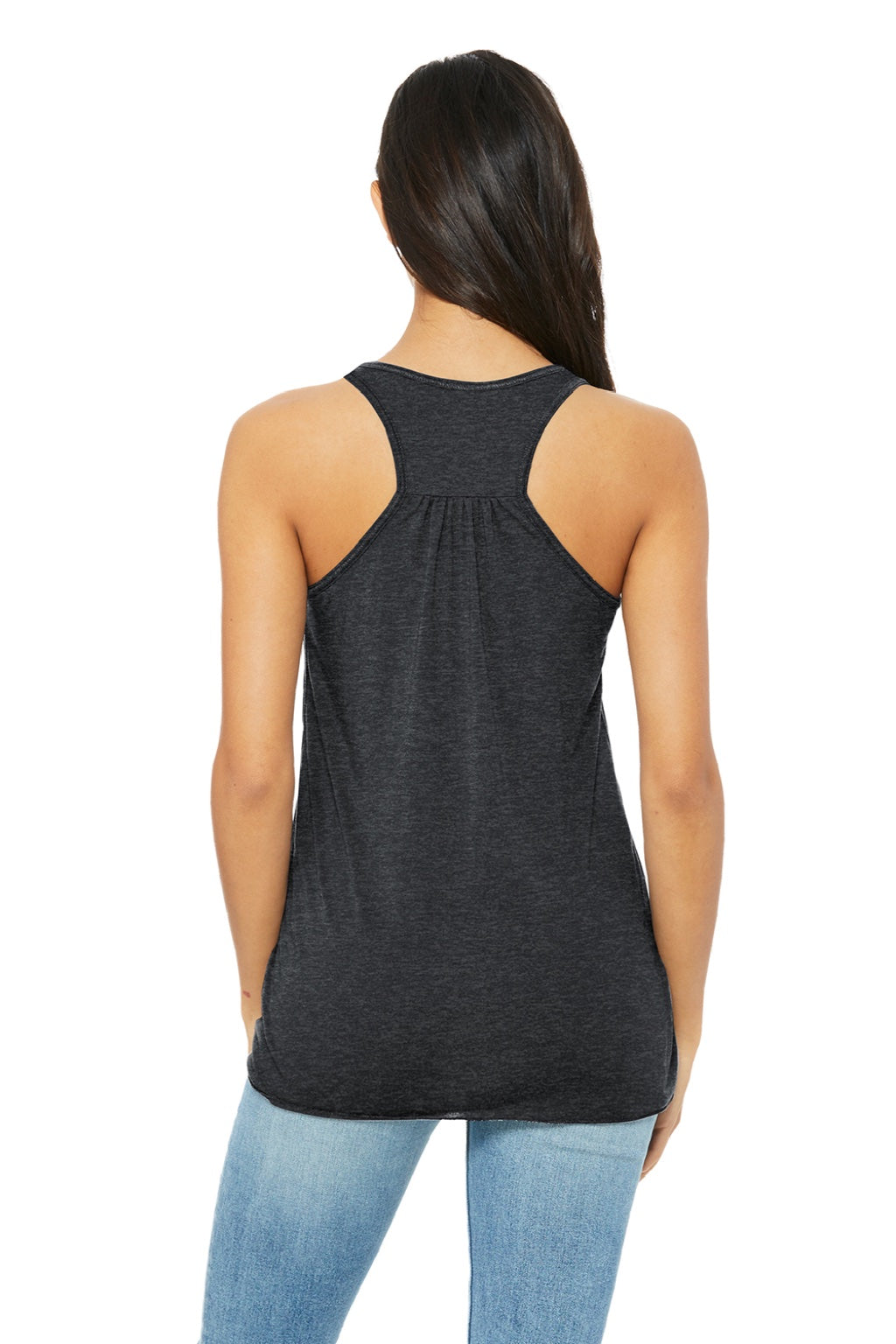 Bella + Canvas BC8800/8800 Womens Flowy Tank Top Heather Dark Grey Model Back
