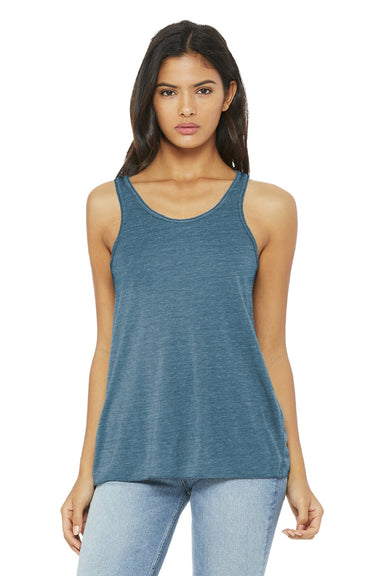Bella + Canvas BC8800/8800 Womens Flowy Tank Top Denim Blue Slub Model Front