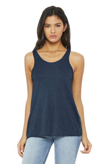 Bella + Canvas BC8800/8800 Womens Flowy Tank Top Heather Navy Blue Model Front