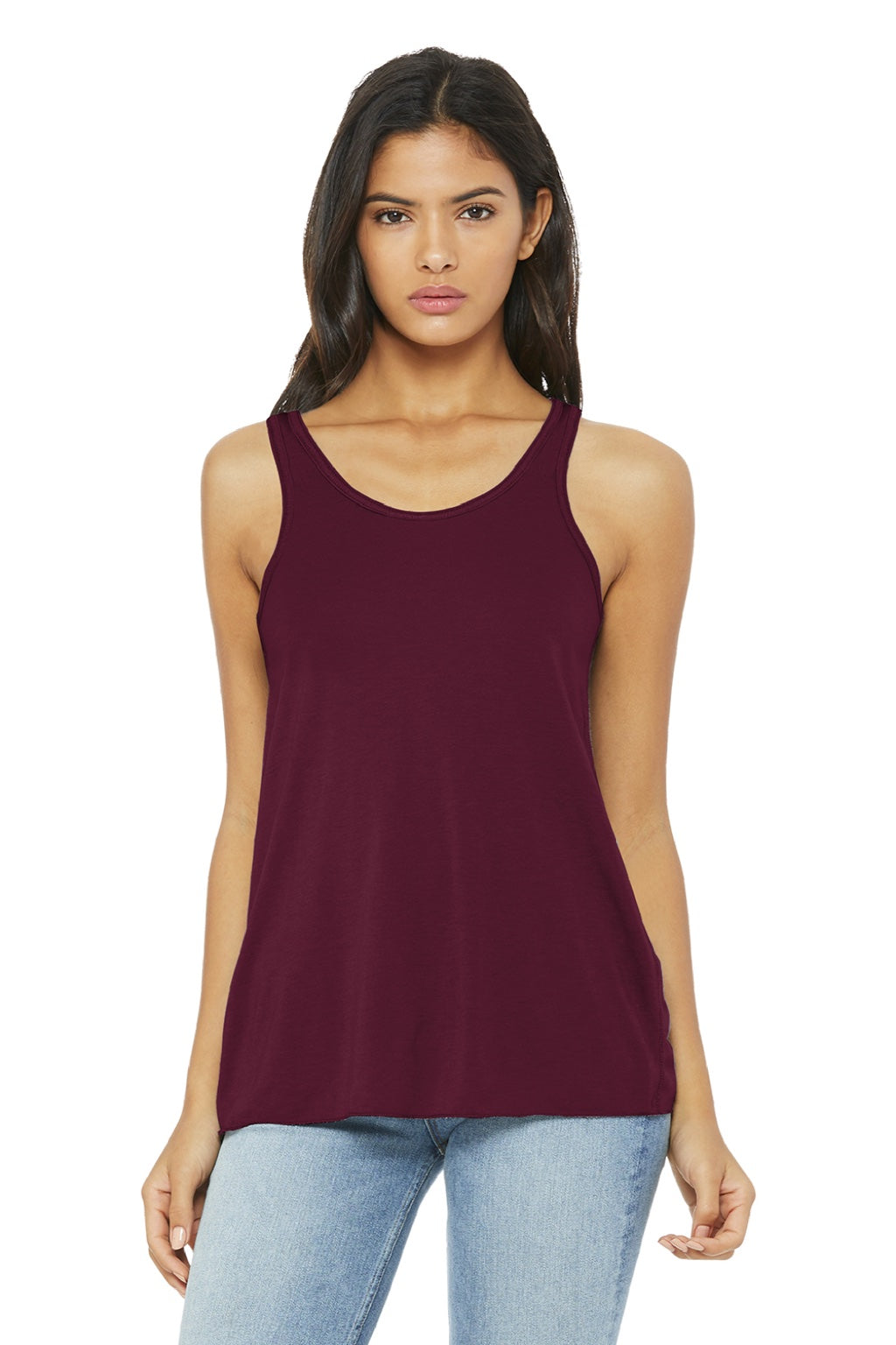 Bella + Canvas BC8800/8800 Womens Flowy Tank Top Maroon Model Front