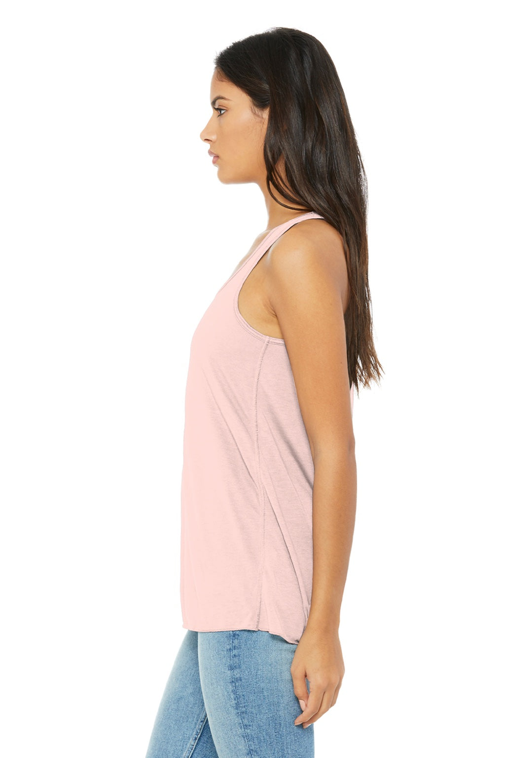 Bella + Canvas BC8800/8800 Womens Flowy Tank Top Soft Pink Model Side