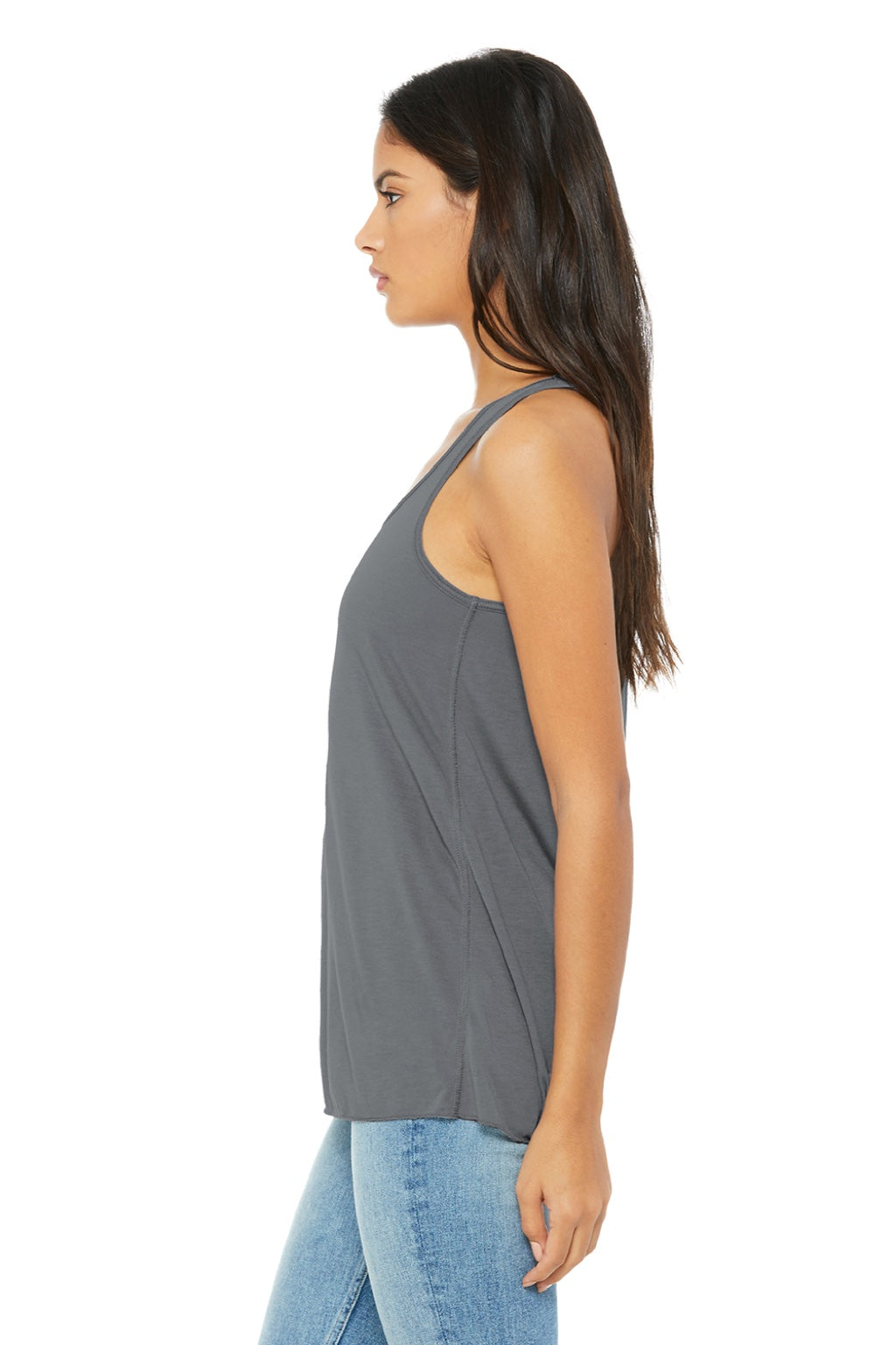 Bella + Canvas BC8800/8800 Womens Flowy Tank Top Storm Grey Model Side