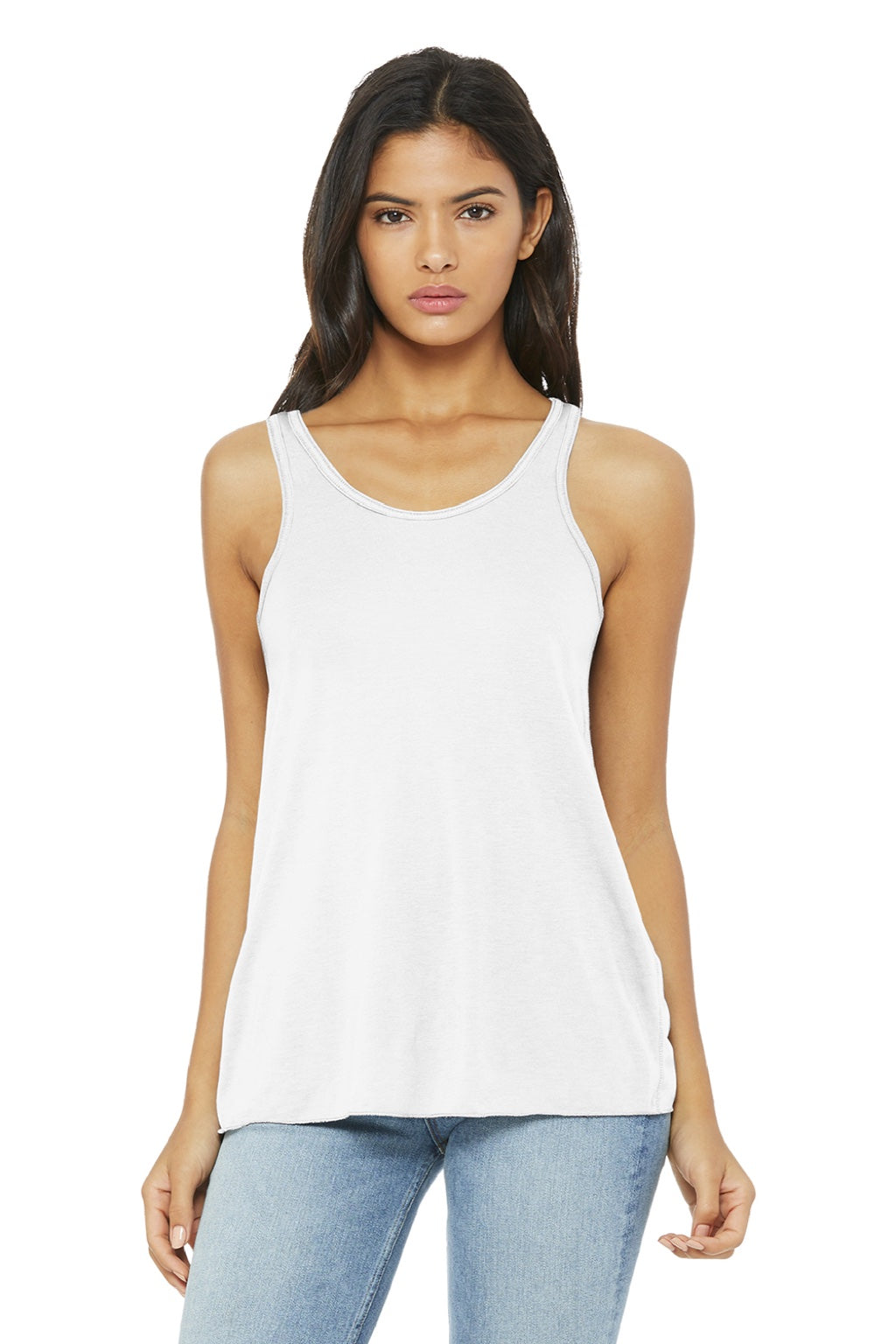 Bella + Canvas BC8800/8800 Womens Flowy Tank Top White Model Front