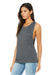 Bella + Canvas BC8803/8803 Womens Flowy Muscle Tank Top Asphalt Grey Slub Model 3Q