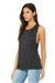 Bella + Canvas BC8803/8803 Womens Flowy Muscle Tank Top Charcoal Black Slub Model 3Q