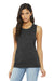 Bella + Canvas BC8803/8803 Womens Flowy Muscle Tank Top Charcoal Black Slub Model Front