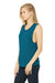 Bella + Canvas BC8803/8803 Womens Flowy Muscle Tank Top Heather Deep Teal Blue Model 3Q