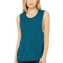 Bella + Canvas Womens Flowy Muscle Tank Top - Heather Deep Teal Blue - Closeout