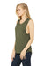 Bella + Canvas BC8803/8803 Womens Flowy Muscle Tank Top Heather Olive Green Model 3Q