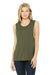Bella + Canvas BC8803/B8803/8803 Womens Flowy Muscle Tank Top Heather Olive Green Model Front
