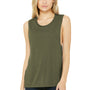 Bella + Canvas Womens Flowy Muscle Tank Top - Heather Olive Green
