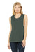 Bella + Canvas BC8803/8803 Womens Flowy Muscle Tank Top Military Green Model Front