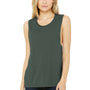 Bella + Canvas Womens Flowy Muscle Tank Top - Military Green - Closeout
