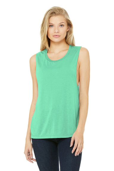 Bella + Canvas BC8803/8803 Womens Flowy Muscle Tank Top Mint Green Model Front