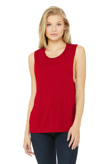 Bella + Canvas BC8803/8803 Womens Flowy Muscle Tank Top Red Model Front