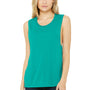 Bella + Canvas Womens Flowy Muscle Tank Top - Teal Green - Closeout