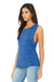Bella + Canvas BC8803/8803 Womens Flowy Muscle Tank Top True Royal Blue Marble Model 3Q