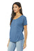 Bella + Canvas BC8816/8816 Womens Slouchy Short Sleeve Wide Neck T-Shirt Blue Triblend Model 3Q