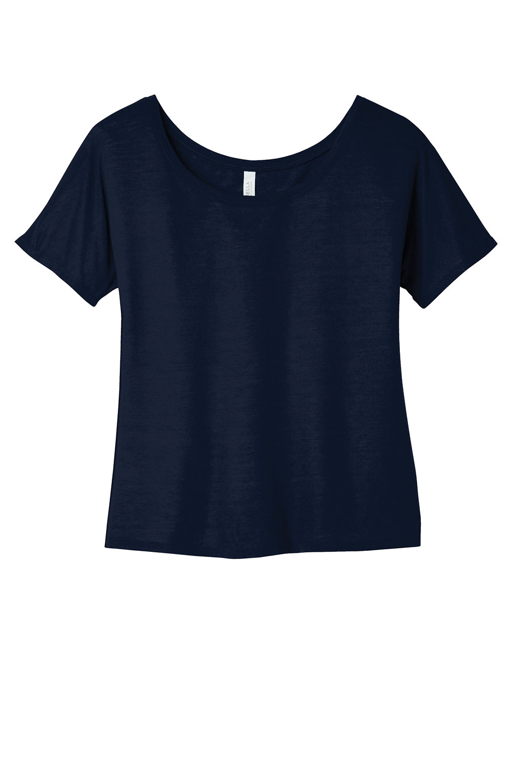Bella + Canvas BC8816/8816 Womens Slouchy Short Sleeve Wide Neck T-Shirt Midnight Blue Flat Front