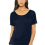 Bella + Canvas Womens Slouchy Short Sleeve Wide Neck T-Shirt - Midnight Blue