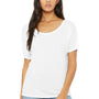 Bella + Canvas Womens Slouchy Short Sleeve Wide Neck T-Shirt - White