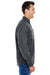 Burnside BU8200/8200 Mens Flannel Long Sleeve Button Down Shirt w/ Double Pockets Charcoal Grey Model Side