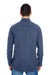 Burnside BU8200/8200 Mens Flannel Long Sleeve Button Down Shirt w/ Double Pockets Denim Blue Model Back