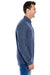 Burnside BU8200/8200 Mens Flannel Long Sleeve Button Down Shirt w/ Double Pockets Denim Blue Model Side