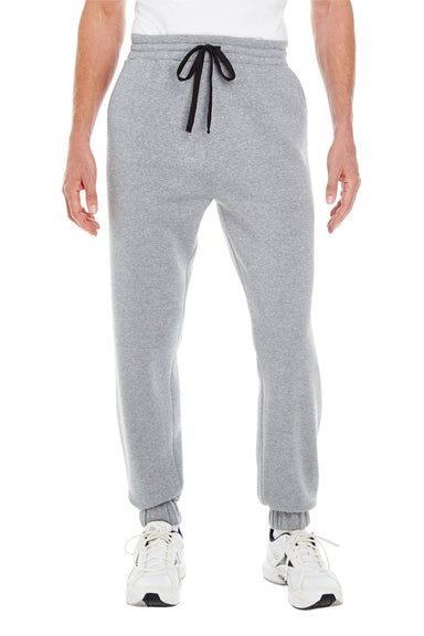 Burnside BU8800 Mens Fleece Jogger Sweatpants w/ Pockets Heather Grey Model Front