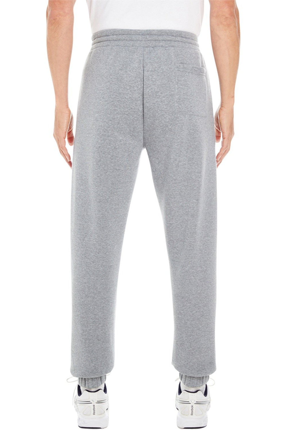 Burnside BU8800 Mens Fleece Jogger Sweatpants w/ Pockets Heather Grey Model Back