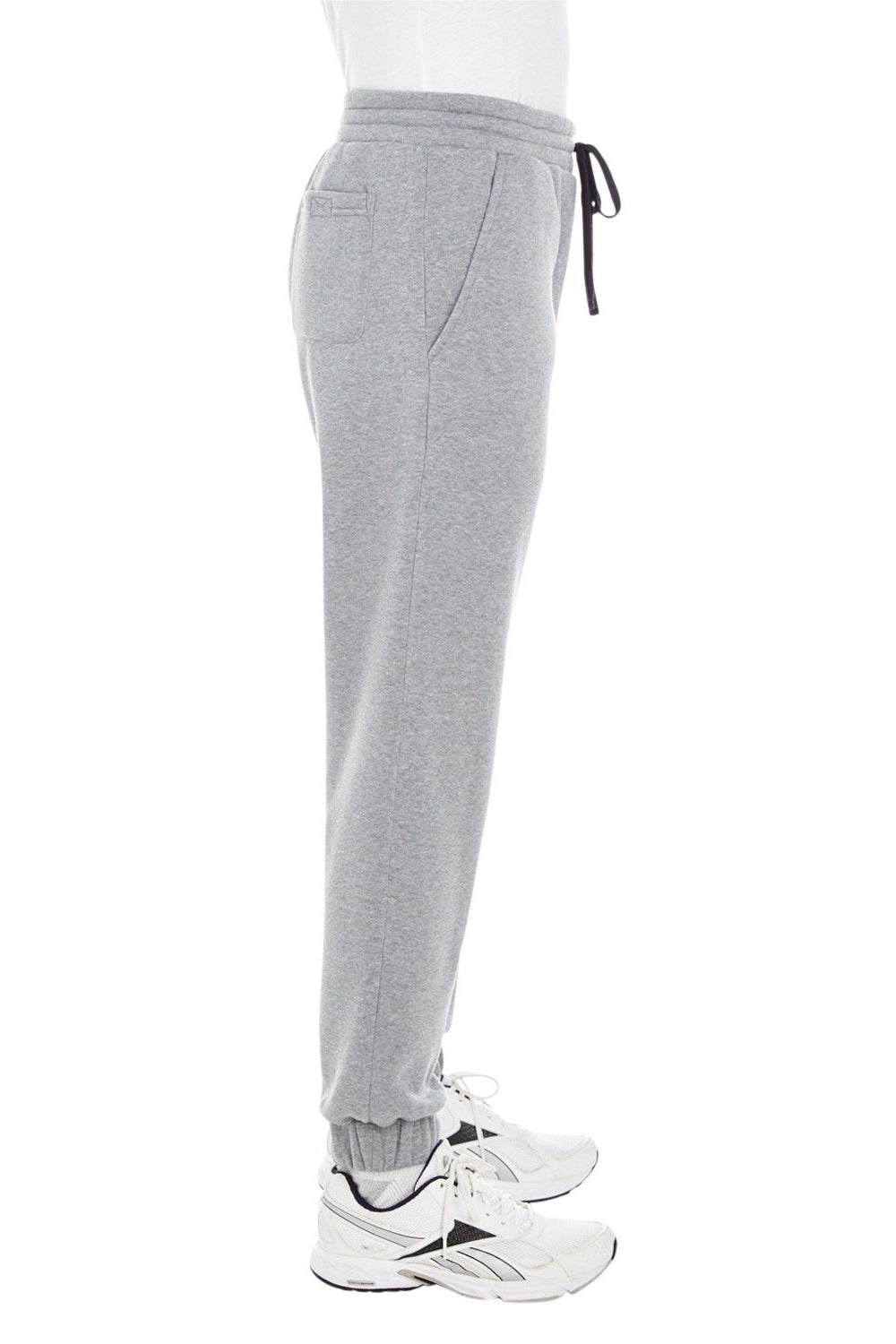 Burnside BU8800 Mens Fleece Jogger Sweatpants w/ Pockets Heather Grey Model Side