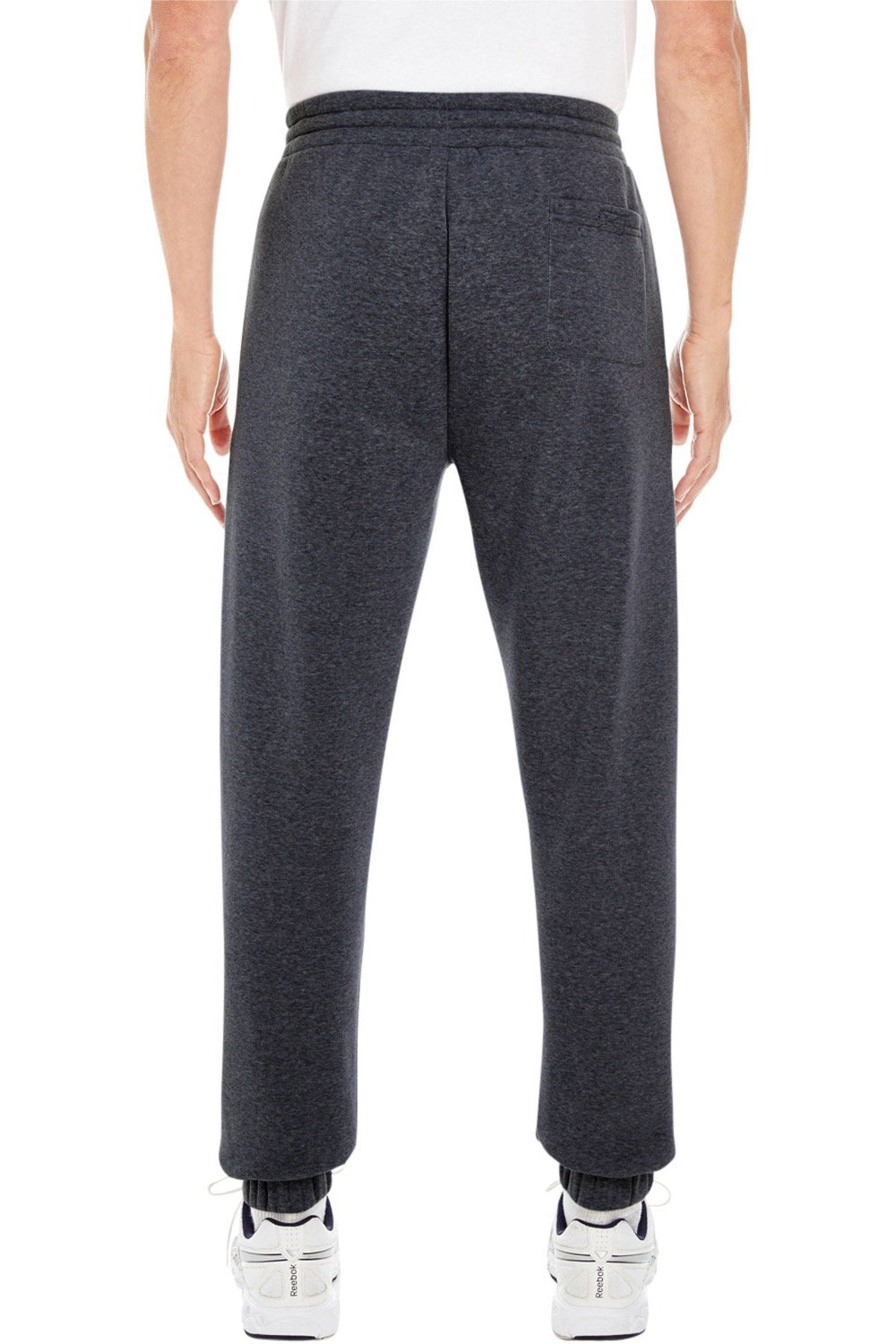 Burnside BU8800 Mens Fleece Jogger Sweatpants w/ Pockets Charcoal Grey Model Back