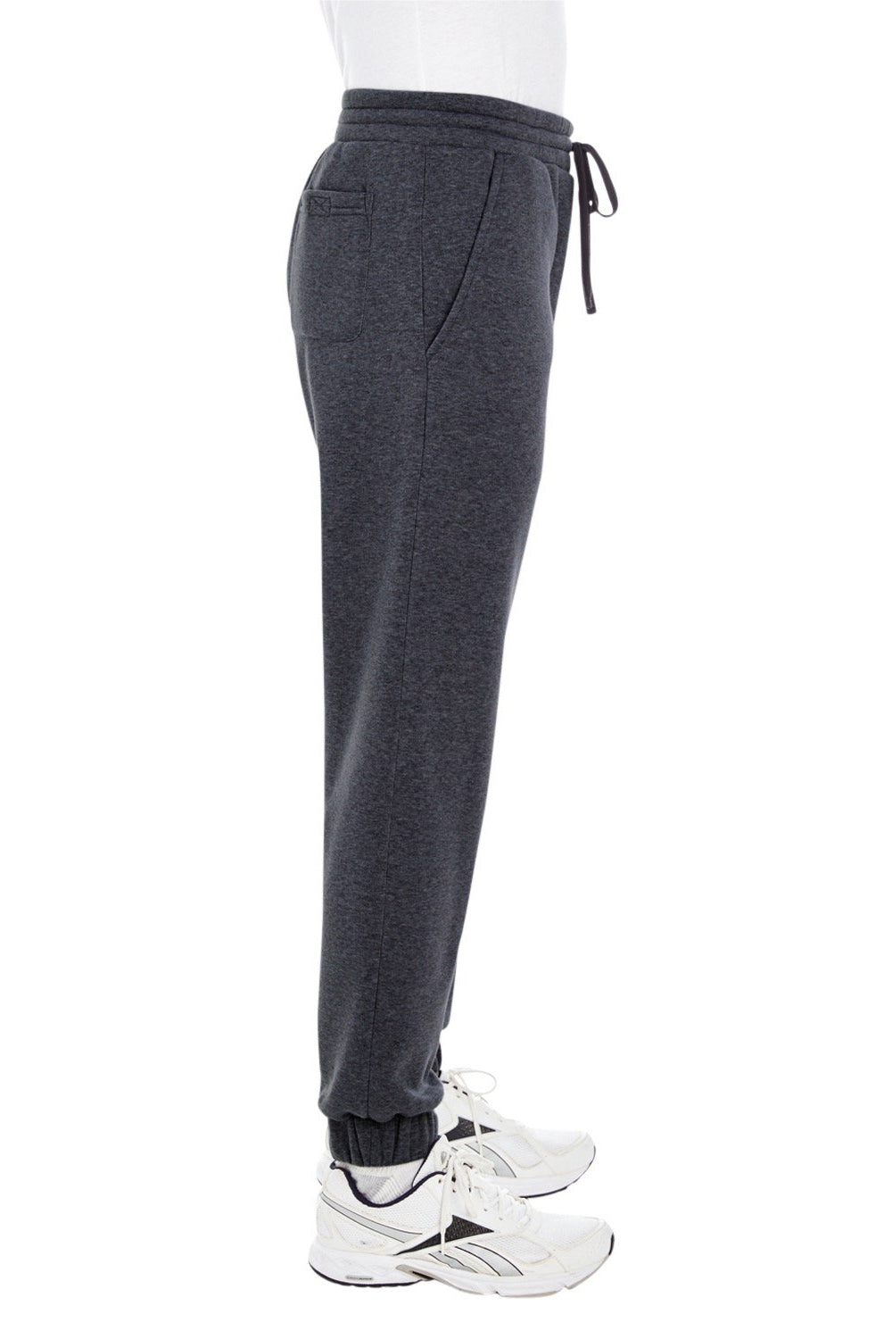 Burnside BU8800 Mens Fleece Jogger Sweatpants w/ Pockets Charcoal Grey Model Side