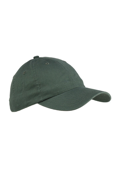 Big Accessories BX001 Mens Brushed Twill Adjustable Hat Olive Green Flat Front
