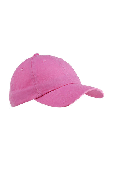 Big Accessories BX001 Mens Brushed Twill Adjustable Hat Pink Flat Front