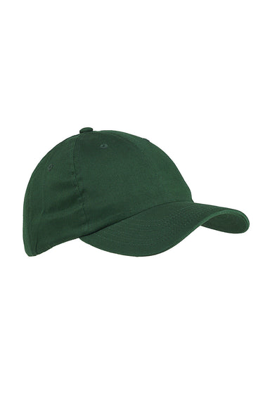 Big Accessories BX001 Mens Brushed Twill Adjustable Hat Forest Green Flat Front