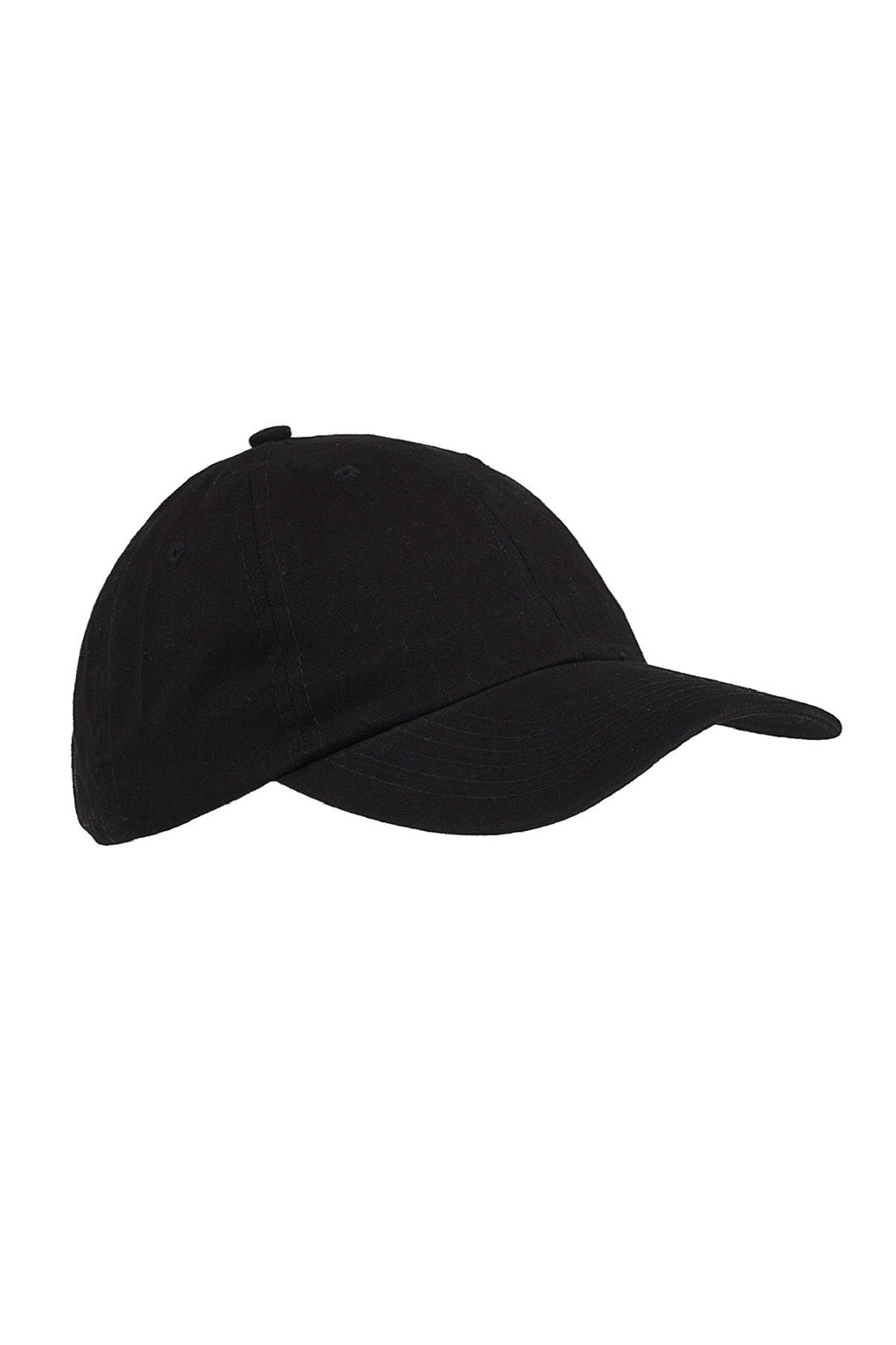 Big Accessories Hats BX001 Mens Brushed Twill Adjustable Hat Black Flat Front