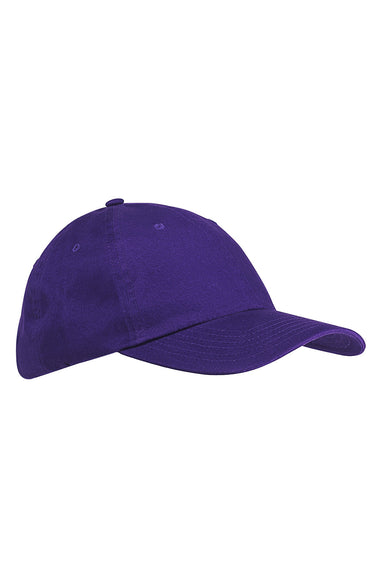 Big Accessories BX001 Mens Brushed Twill Adjustable Hat Purple Flat Front